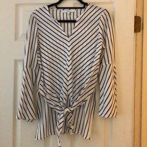 Navy & white striped top